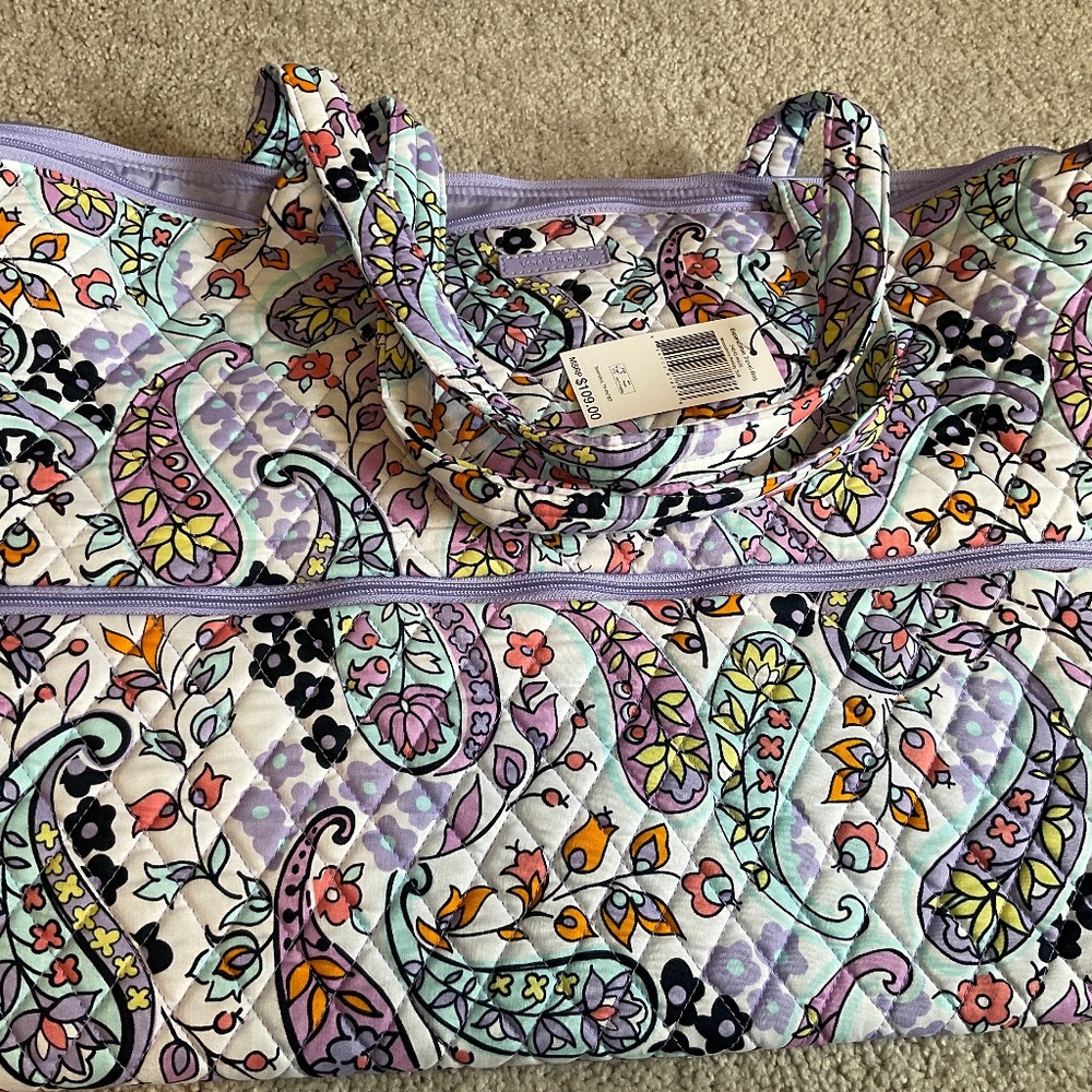 Vera Bradley expandable travel tote